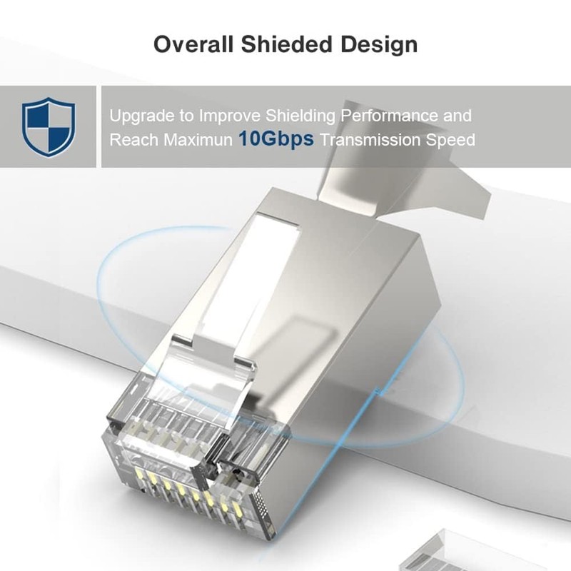 ZOERAX 30-Pack CAT7 CAT6A RJ45 Pass Through Connector with Load