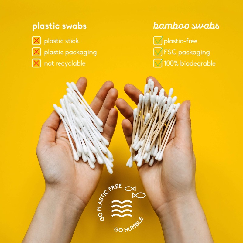 Natural Bamboo Cotton Buds 600 Pieces Biodegradable Wood Eco Friendly