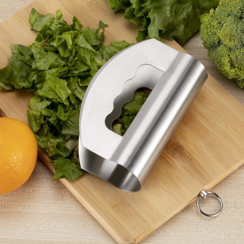 Salad Knife Chopper with Protective Cover - Stainless Steel Salad