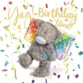 Me to You Bear Yay Birthday Time 3D Birthday Card, Mixed,Size:6x6,ALV93037