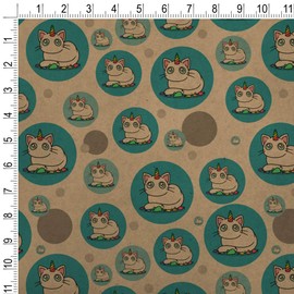 GRAPHICS & MORE Unicorn Cat with Rainbow Mouse Toys Premium Kraft Gift Wrap Wrapping Paper Roll