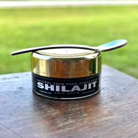 Pure Organic 100% Pure Himalayan Shilajit, Soft Resin, Extremely Potent, Fulvic Acid - 4g Sample (8 servings)