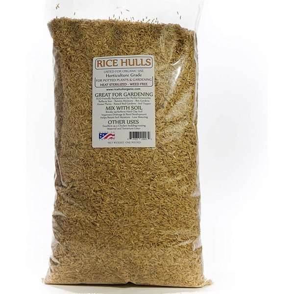 Rice Hulls - Organic Use – 3lb - House Plants - Gardening - Chicken Bedding Nesting