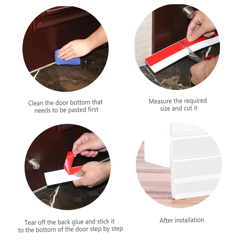 TEHAUX 1Piece Door Bottom Seal Strip Soundproofing Windproof Strip for