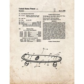 Skateboard Patent Print Old Look (16" x 20") M11204