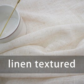 Beige Sheer Curtains Crude Natural Linen Texured Curtain Sheers 92 inches Drapes Farmhouse Vintage Rustic Living Room Divider Window Bedroom Kitchen Doorway 2 Panels Rod Pocket 52" Wx92 L