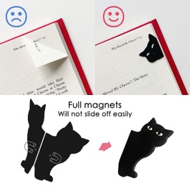 Magnetic Bookmarks - 6 Pieces Assorted Cute Book Markers Clip Set for Teachers Students Book Lovers Reading, for School Office Home Supplies, Kawaii Cat Magnet Page Markers