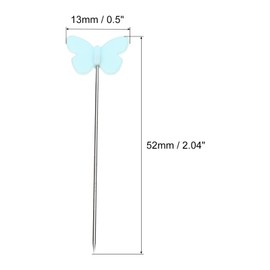PATIKIL 2 Inch Sewing Pins, 100 Pack Light Colored Butterfly Head Straight Quilting Pin for Dressmaker, Multicolor