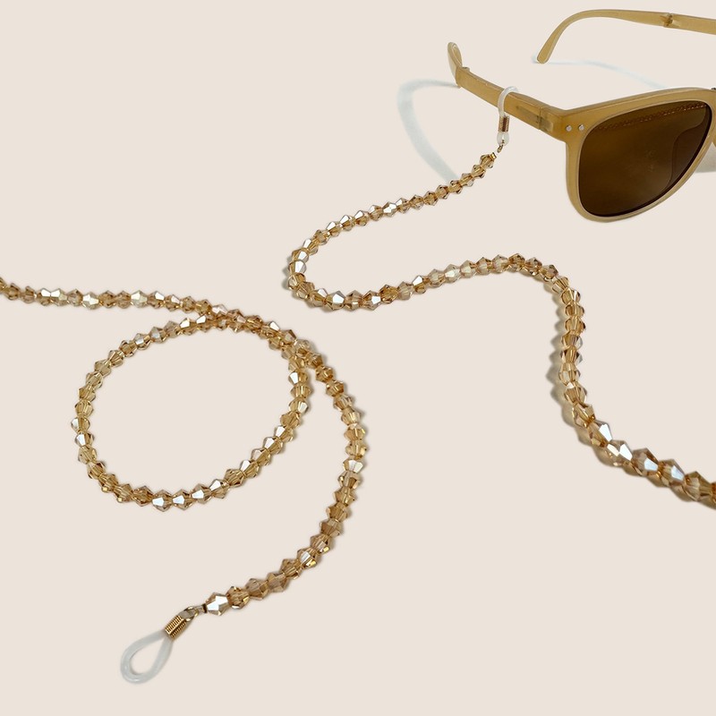 [KENASTA] メガネチェーン メガネストラップ 6mmクリスタルガラスビーズ ハンドメイド おしゃれ レディース メンズ サングラス マスクストラップ