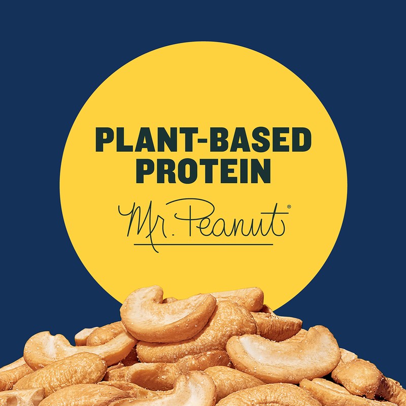 PLANTERS Salted Cashew Halves & Pieces, Party Snacks, Plant-Based Protein