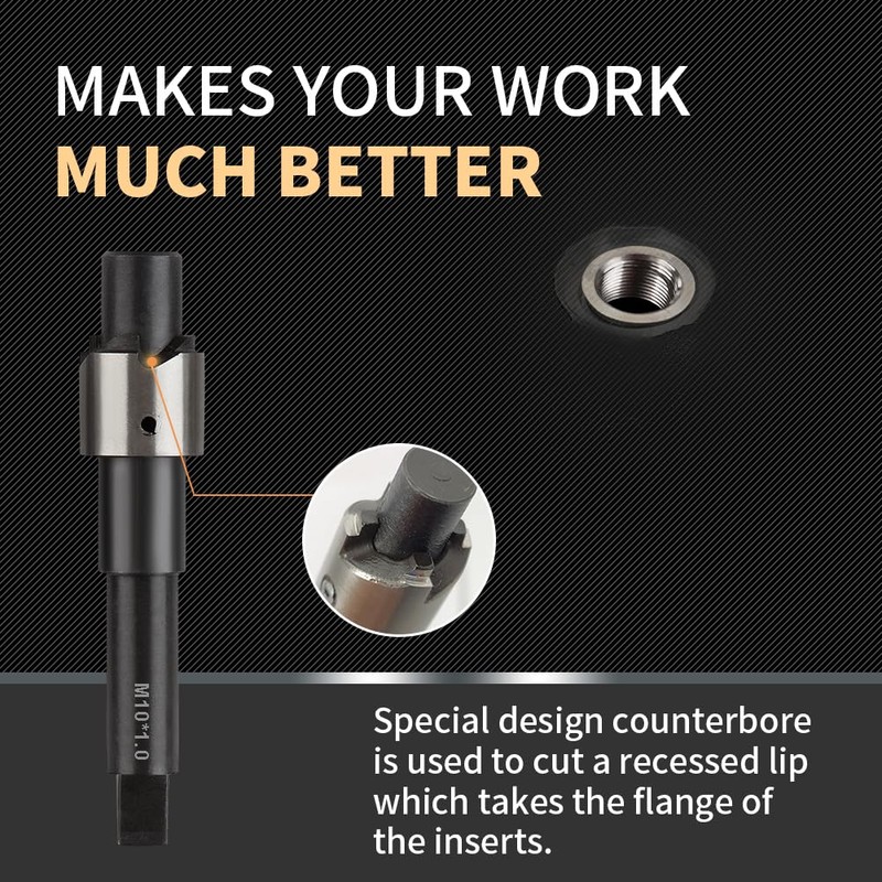 SENNMONN M10X1.0X12.7MM Thread Repair Kit with Insert HSS Drill, Tap,