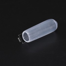 TA-VIGOR 200Pcs Rubber End Caps, 4mm ID Round Flexible Screw End Caps Thread Protectors, Clear Vinyl Bolt Covers Rubber Covers for Screws, Tubes, Cables, Wires, etc