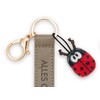 NICI Key Ring with Ladybird Design Artificial Leather Cord Olive