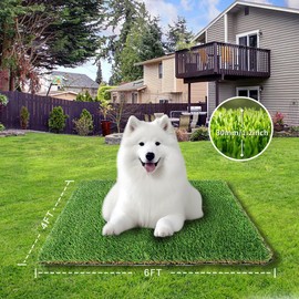LQQKE Artificial Grass Turf 4ft x 6ft - Indoor/Outdoor Fake Grass Rug with Drainage Holes for Dogs, Garden, Lawn, Landscape, Patio, Balcony