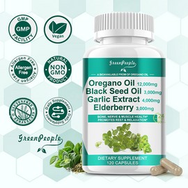 GreenPeople Oil of Oregano Capsules Immune Support Carvacrol & Thymoquinone Supplement
