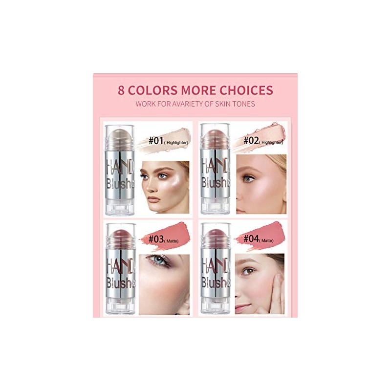 GL-Turelifes Blush Stick Blush Cream Moisturizing, Highlighter&Trimming Rouge Pen, Glow