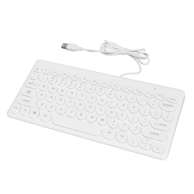 USB Keyboard Wired 78 Keys Ergonomic Design Power Saving Round