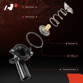 A-Premium Engine Coolant Thermostat Housing Assembly Compatible with Dodge, Jeep Vehicles - V6 3.6L - Durango 11-15, Grand Cherokee 11-15, Wrangler 12-17, Wrangler JK 2018 - Replace 5184651AH, 902-852