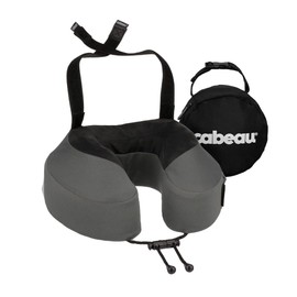 Cabeau Airplane Travel Pillow for Long Flights - Evolution S3 - Supportive Memory Foam with Seat Straps to Secure Your Head and Neck and Provides 360° Support (Steel Grey)