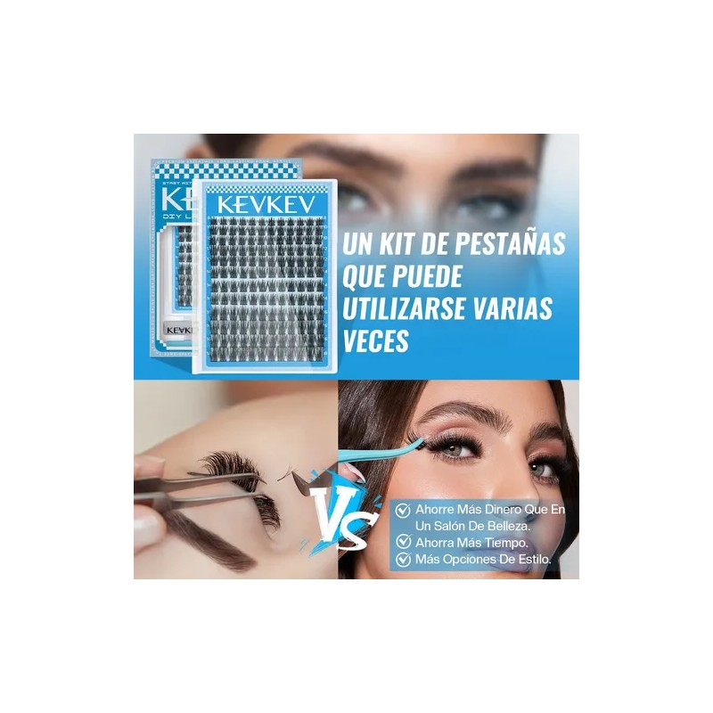 Kit De Extensiones De Pestañas 144pcs 8-18mm Volumen