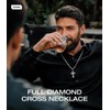 VIVDECIced Out Cross Necklace for Men, Full 5A Zircon Max
