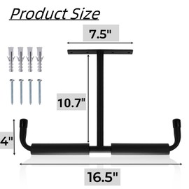 Tlence 4 Pack Overhead Garage Storage Hooks, 16.5" Heavy Duty Ceiling Mount Hangers, Double T-Bar Metal Ladder Ceiling Racks, Hanging for Bike, Pipe Lumber, Fishing Rod, Sports Equipment