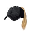 C.C Ponycap Messy High Bun Ponytail Adjustable Mesh Trucker Baseball