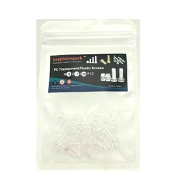 happinesspark PC (Polycarbonate) Acrylic Plastic Transparent Metric Phillips Pan Head Screws M3x10 60PCS