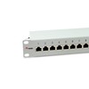 Equip 326523 12-Port Cat.6A Shielded Patch Panel, 10", Light Grey