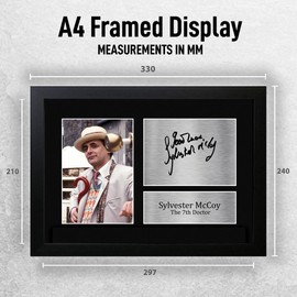 HWC Trading A4 FR Sylvester McCoy Dr Who Seventh Doctor Gifts Printed Signed Autograph Picture for TV Show Fans - A4 Framed