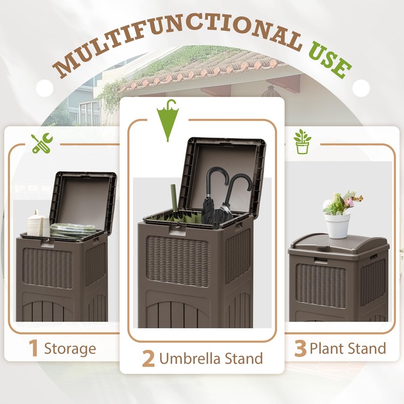 Homall 35 Gallon Outdoor Trash Can, Garbage Can with Lid,