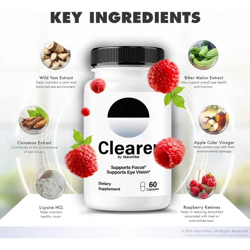 Clearer Suplemento Visión Ingredientes Naturales 60 Cápsulas
