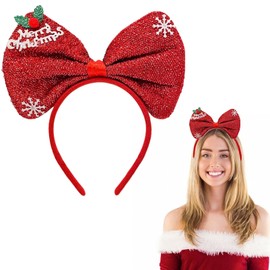 Bow Christmas Headband, Christmas Headband, Christmas Adult, Novelty Headband Christmas, Bow Christmas Hair Accessories, Christmas Headband for Christmas Party