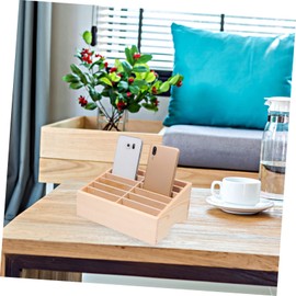 GANAZONO 12 Grids Wooden Desk Phone Holder Office Cell Phone Storage Box Fine Craftsmanship