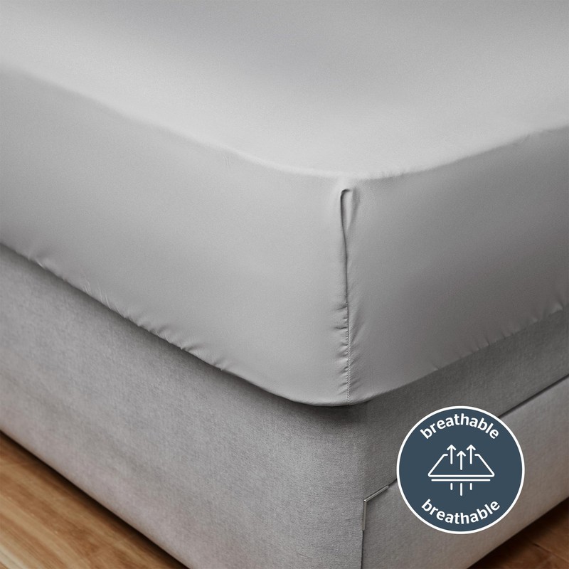 Silentnight Supersoft Double Fitted Sheet - Grey Deep Fitted Bed