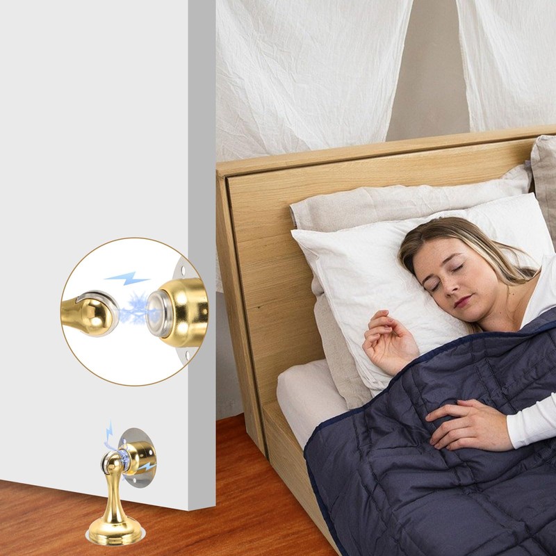 MECCANIXITY Magnetic Door Stoppers Stainless Steel Door Stops, Wall Floor