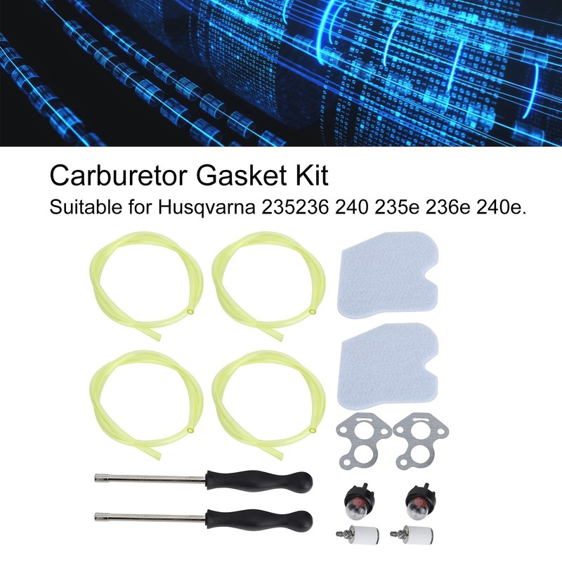 2Set Adjustable Carburetor Gasket Kit Replacement for Husqvarna 235236 240