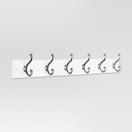 27" 6-Scroll Hook Rack - White/Satin Nickel - Threshold™