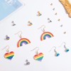 6 Pairs Rainbow Earrings for Women Heart Rainbow Dangle Earrings