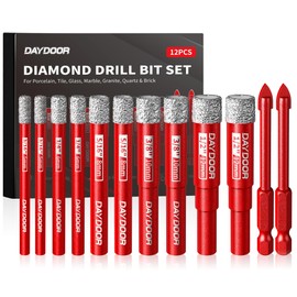 Dry Diamond Drill Bits, 3/16" 1/4" 5/16" 3/8" 1/2" Tile Drill Bits