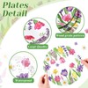 Zopeal 60 Pieces Floral Tulip Paper Plates 9 Inch, Spring