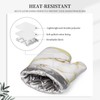 Marble Oven Mitts Pot Holders Set Silicone White Gold Kitchen