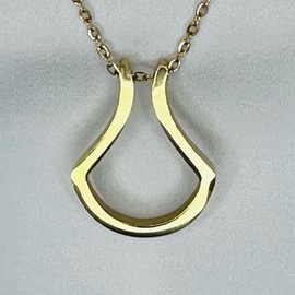 Ring Keeper Necklace - Simple design, holds rings safely for various activities yellow gold - Color: Yellow gold