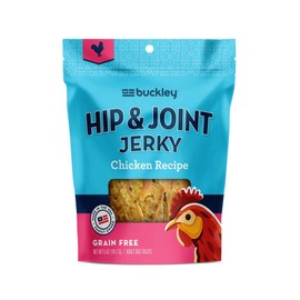 Buckley Dog Jerky Treats - All-Natural Glucosomine, Whole Food Nutrition - Skin + Coat, Hip and Joint Support - Salmon, Beef and Chicken