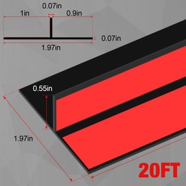 Door Draft Stopper for Side of Door Frame 1.97 in x 20 Ft T-Shaped Silicone Weather Stripping Door Seal Strip Draft Blocker - Black