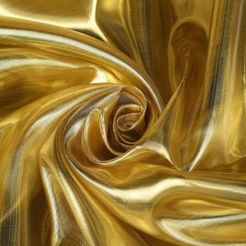 1.5M Gold Organza Fabric,Metallic Organza Polyester Fabric,Organza Fabric 1 Meter for Stage Costume,Performance Costume