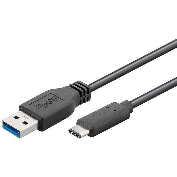 Premium Cord Cable USB 3.1 Male C to USB 3.0 A Male Black 1 m