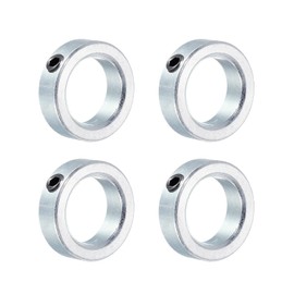 sourcing map 4 Pack Shaft Ring Adjustment Rings 1 Inch / 25 mm Mounting Ring Galvanised Carbon Steel Set Shaft Sleeve Screw Clamps Optical Axis Guide Rail Silver Tone
