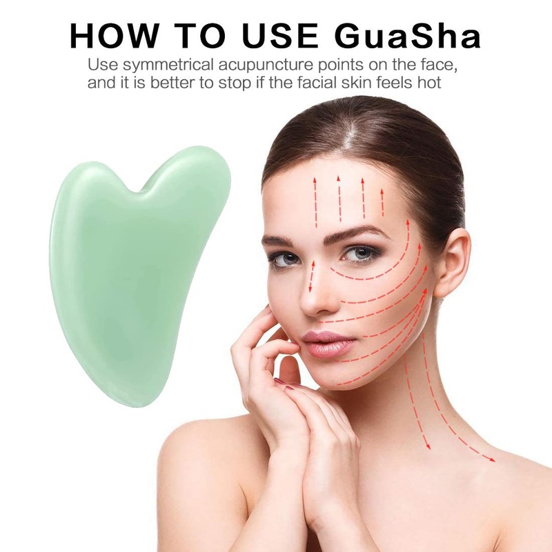 Gua Sha Tool, Jade Stone Guasha Massage Tool for Scraping