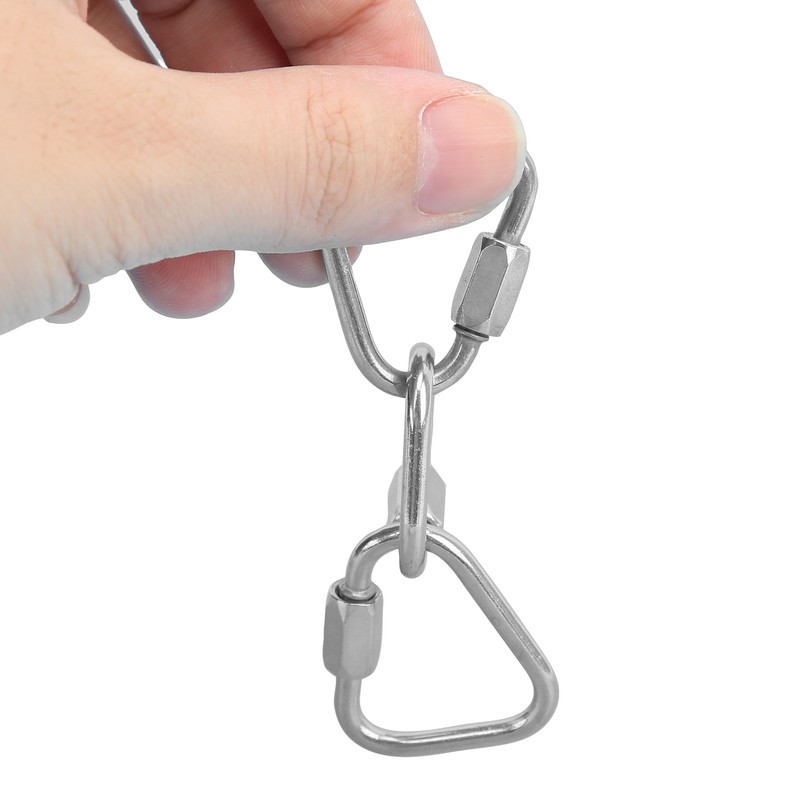 5pcs Triangle Locking Carabiner Stainless Steel Portable Easy to Carry